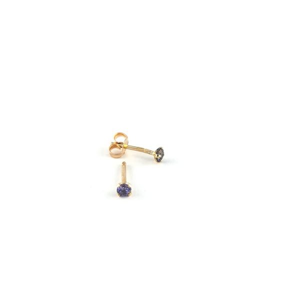 Auksiniai auskarai su violetiniu cirkoniu | Juvelyrika Baltijos Perlas |