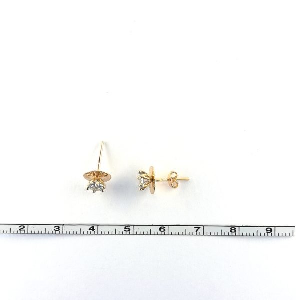 Auksiniai auskarai su žydru cirkoniu | Juvelyrika Baltijos Perlas |
