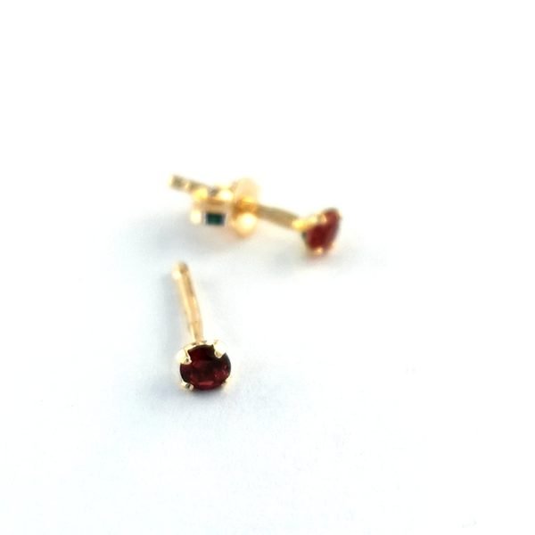 Auksiniai auskarai su raudonu cirkoniu | Juvelyrika Baltijos Perlas |