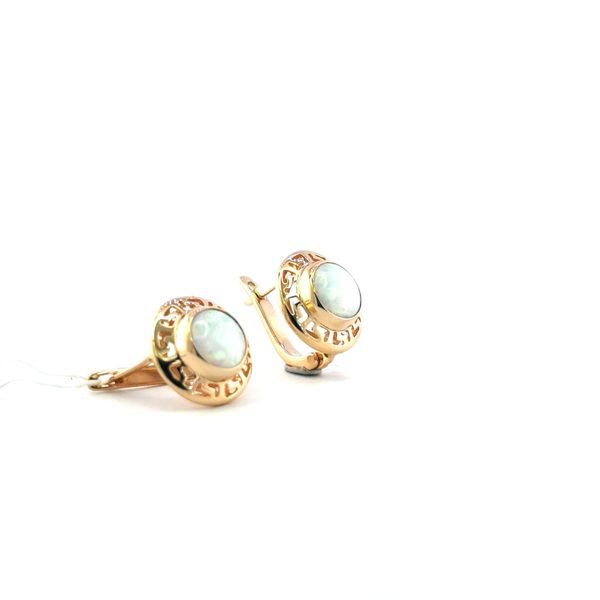 Auksiniai auskarai su opalu | Juvelyrika Baltijos Perlas |