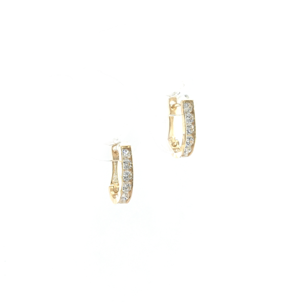 Auksiniai auskarai su cirkoniu bėgeliai | Juvelyrika Baltijos Perlas |