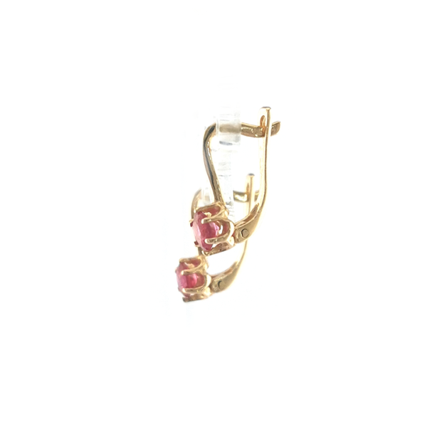 Auksiniai auskarai su raudonu cirkoniu | Juvelyrika Baltijos Perlas |