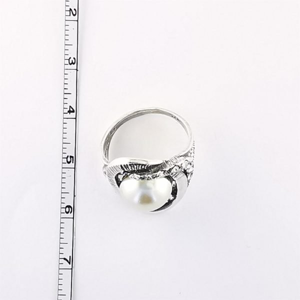 Sidabrinis žiedas su perlu ir cirkoniu | Juvelyrika Baltijos Perlas |