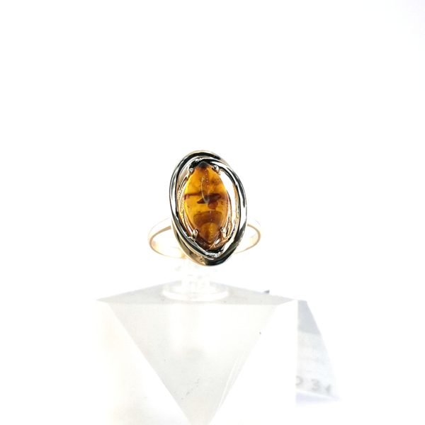 Auksinis žiedas su gintaru | Juvelyrika Baltijos Perlas |