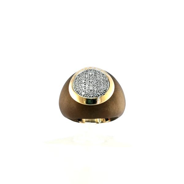 Auksinis žiedas dengtas keramika su cirkoniu | Juvelyrika Baltijos Perlas |