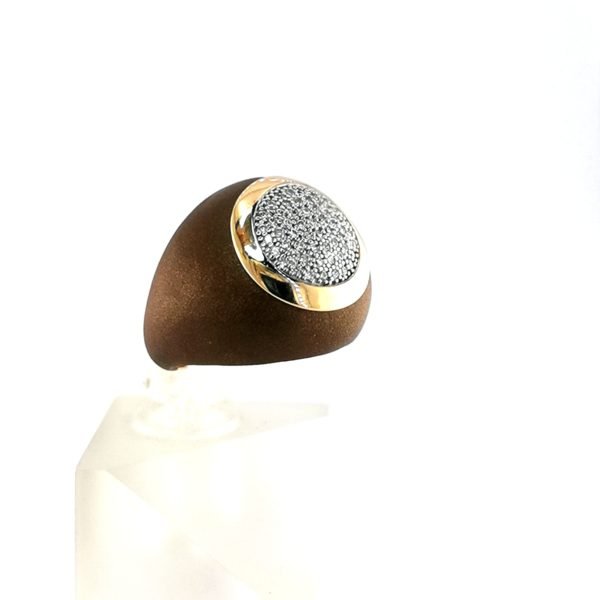 Auksinis žiedas dengtas keramika su cirkoniu | Juvelyrika Baltijos Perlas |