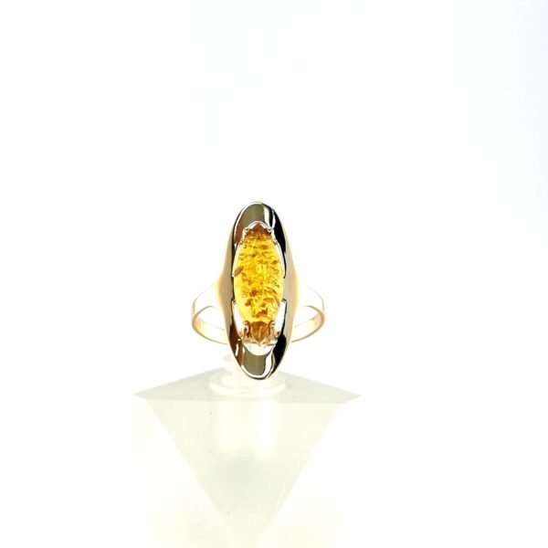 Auksinis žiedas su gintaru | Juvelyrika Baltijos Perlas |