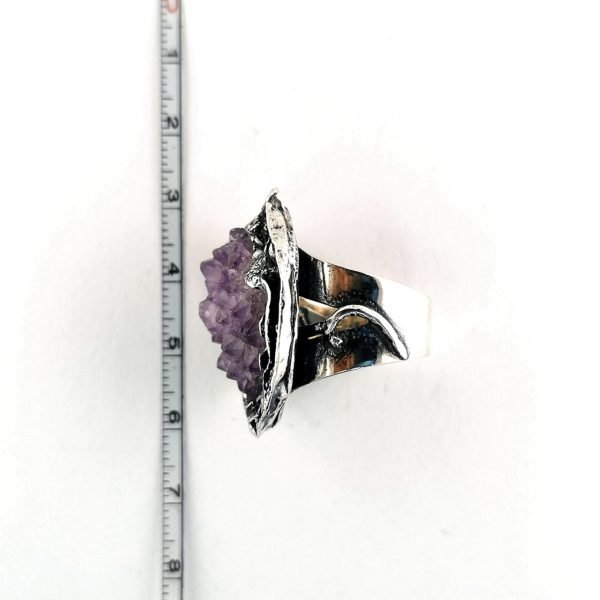 Sidabrinis žiedas su ametistu  | Juvelyrika Baltijos Perlas |