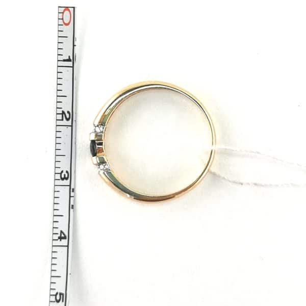 Auksinis žiedas su briliantu ir safyru | Juvelyrika Baltijos Perlas |