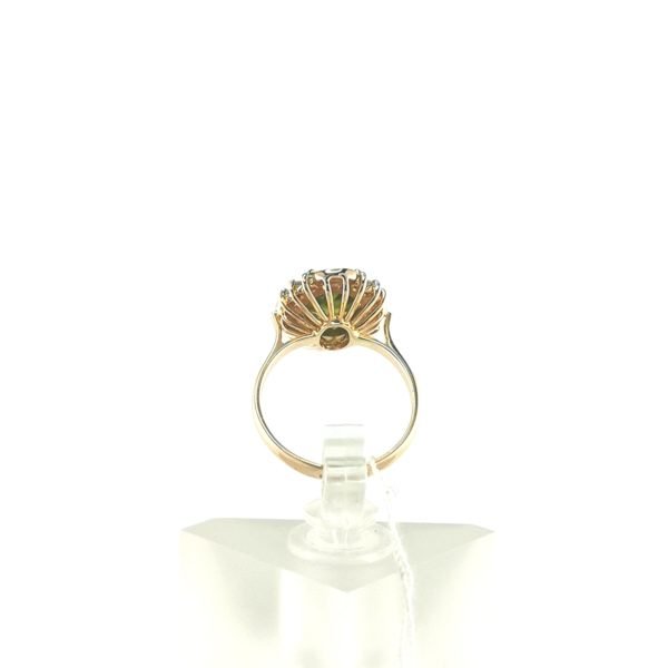Auksinis žiedas su briliantu ir peridotu | Juvelyrika Baltijos Perlas |