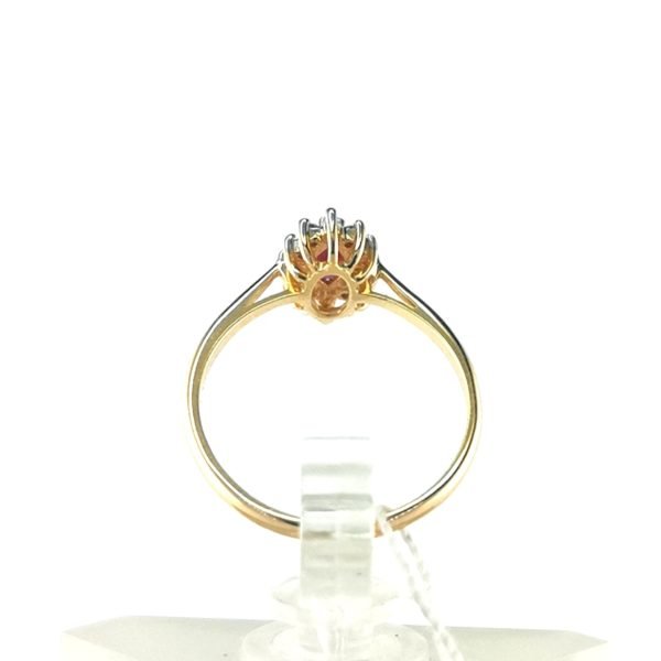 Auksinis žiedas su briliantu ir rubinu | Juvelyrika Baltijos Perlas |