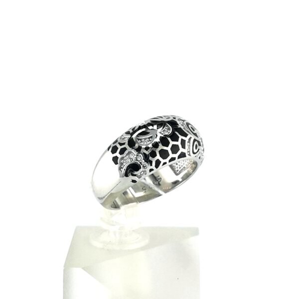 Sidabrinis žiedas su emaliu — Juvelyrika Baltijos Perlas —