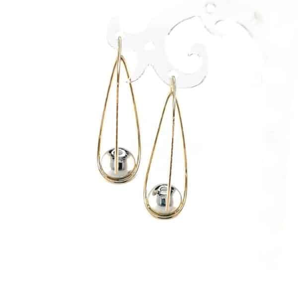 Auksiniai auskarai burbuliukai | Juvelyrika Baltijos Perlas |