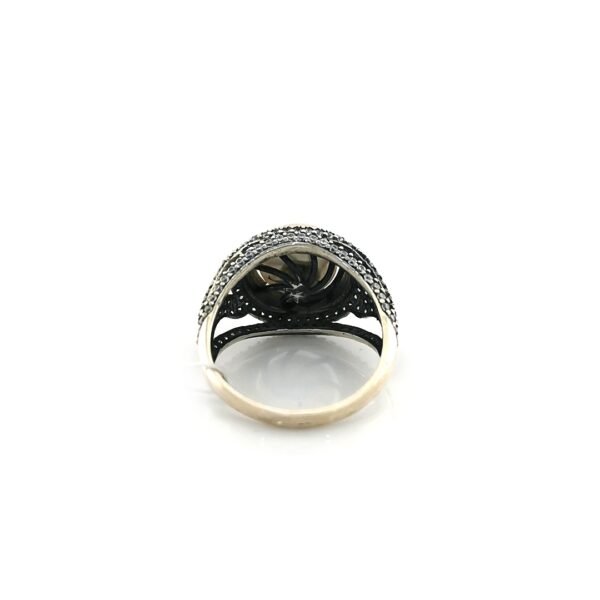 Sidabrinis žiedas su perlu ir aukso detalėmis | Juvelyrika Baltijos Perlas |