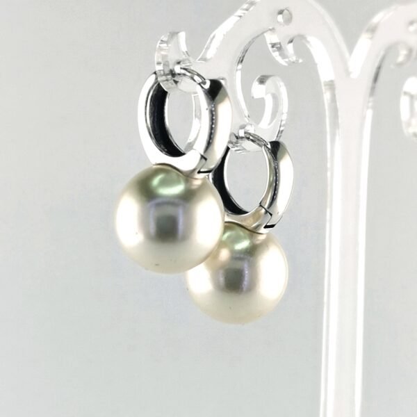 Sidabriniai auskarai su dirbtiniais perlais | Juvelyrika Baltijos Perlas |
