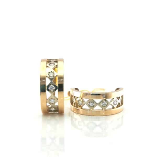 Auksiniai auskarai su briliantu — Juvelyrika Baltijos Perlas —