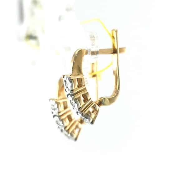 Auksiniai auskarai su briliantais — Juvelyrika Baltijos Perlas —