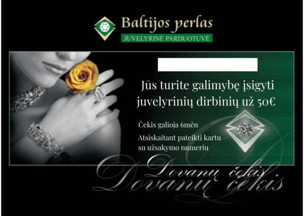 Dovanų kuponas — Juvelyrika Baltijos Perlas —