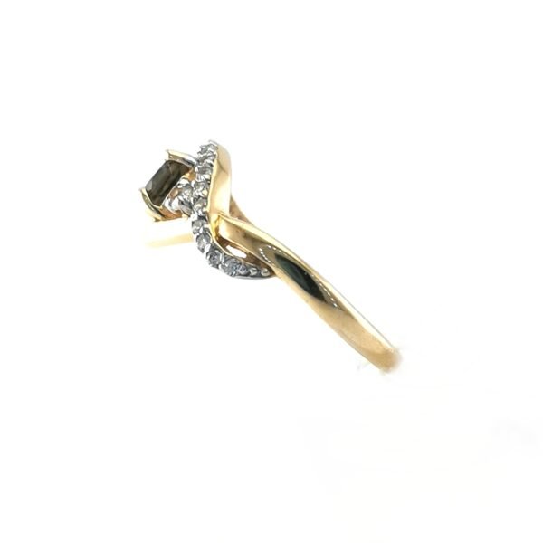 Auksinis žiedas su dūminiu kvarcu ir cirkoniu — Juvelyrika Baltijos Perlas —