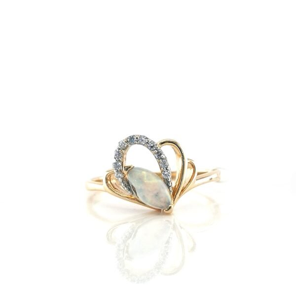 Auksinis žiedas su opalu ir cirkoniu | Juvelyrika Baltijos Perlas |