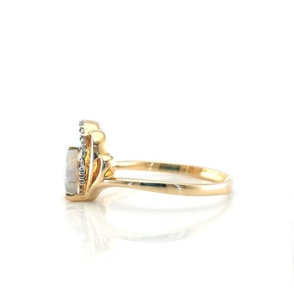 Auksinis žiedas su opalu ir cirkoniu — Juvelyrika Baltijos Perlas —