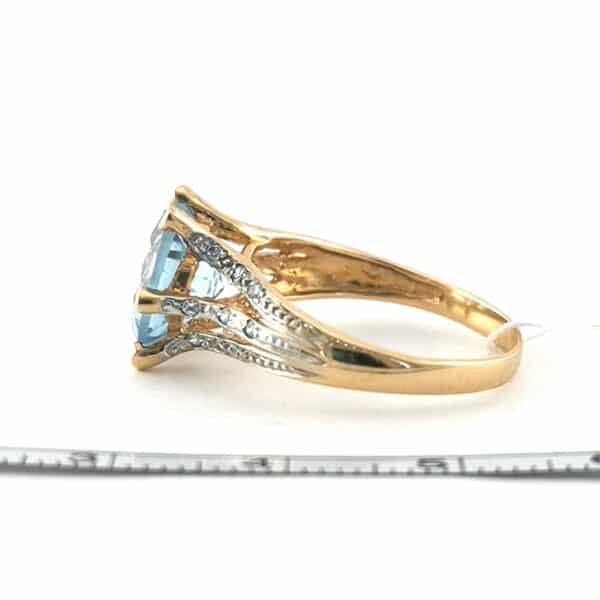 Auksinis žiedas su topazu ir cirkoniu — Juvelyrika Baltijos Perlas —