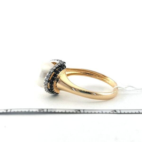 Auksinis žiedas su perlu ir cirkoniu — Juvelyrika Baltijos Perlas —
