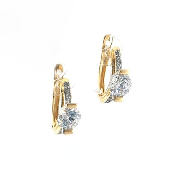 Auksiniai auskarai su cirkoniu — Juvelyrika Baltijos Perlas —