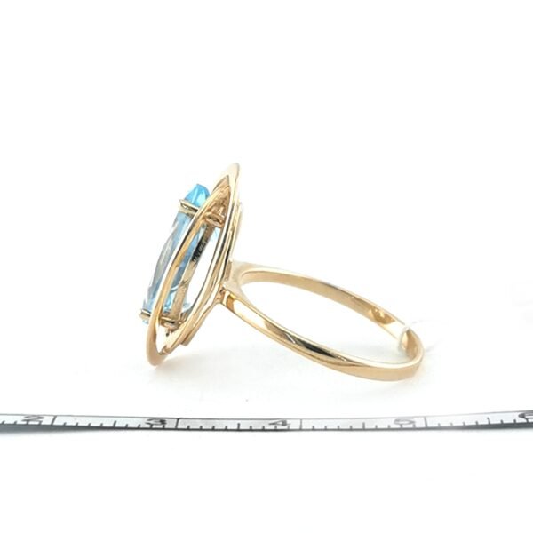 Auksinis žiedas su sintetiniu topazu | Juvelyrika Baltijos Perlas |