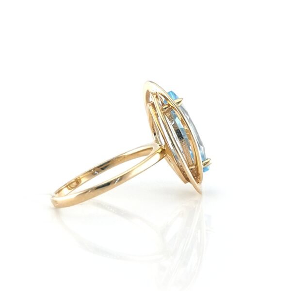 Auksinis žiedas su sintetiniu topazu | Juvelyrika Baltijos Perlas |