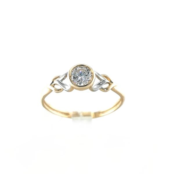 Auksinis žiedas su cirkoniu | Juvelyrika Baltijos Perlas |