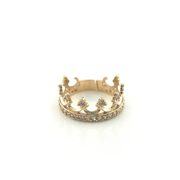 Auksinis žiedas su cirkoniu karūna | Juvelyrika Baltijos Perlas |