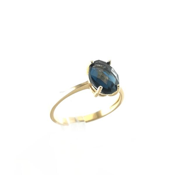 Auksinis žiedas su Blue London cirkoniu | Juvelyrika Baltijos Perlas |