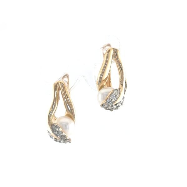 Auksiniai auskarai su perlais — Juvelyrika Baltijos Perlas —