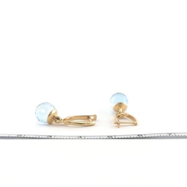 Auksiniai auskarai su žydru cirkoniu — Juvelyrika Baltijos Perlas —