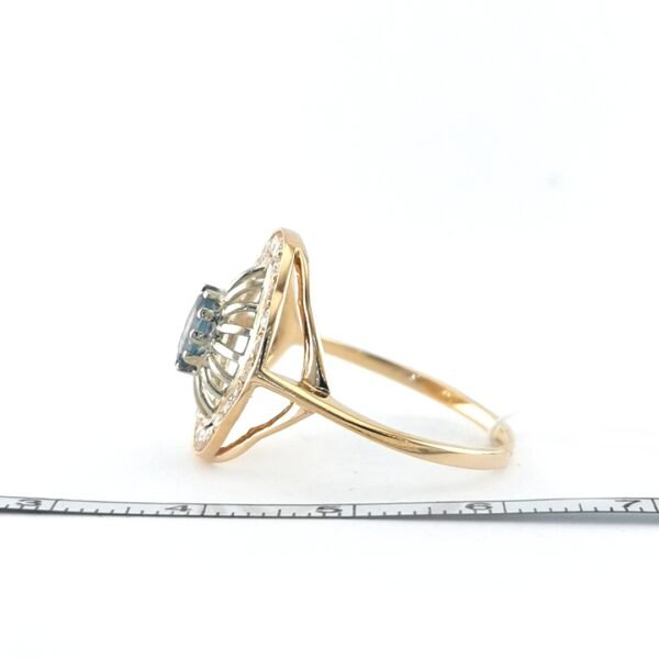 Auksinis žiedas su cirkoniu ir sintetiniu topazu | Juvelyrika Baltijos Perlas |