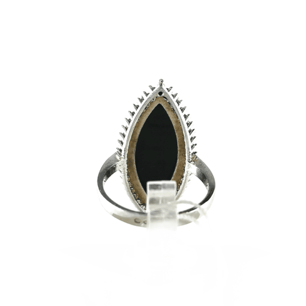 Sidabrinis žiedas su oniksu ir cirkonio | Juvelyrika Baltijos Perlas |
