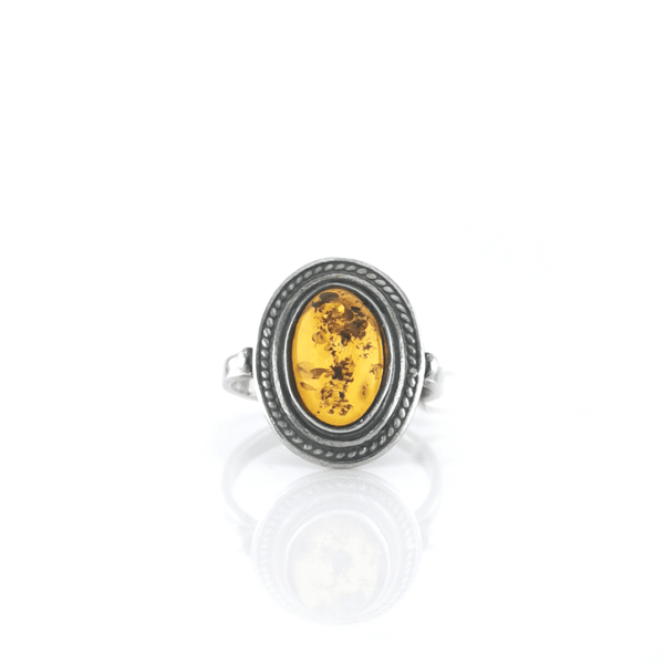 Sidabrinis žiedas su gintaru | Juvelyrika Baltijos Perlas |