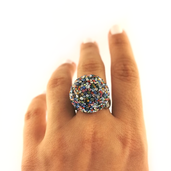 Sidabrinis žiedas su Swarovski kristalais | Juvelyrika Baltijos Perlas |
