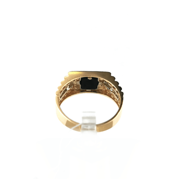 Vyriškas auksinis žiedas su emaliu | Juvelyrika Baltijos Perlas |