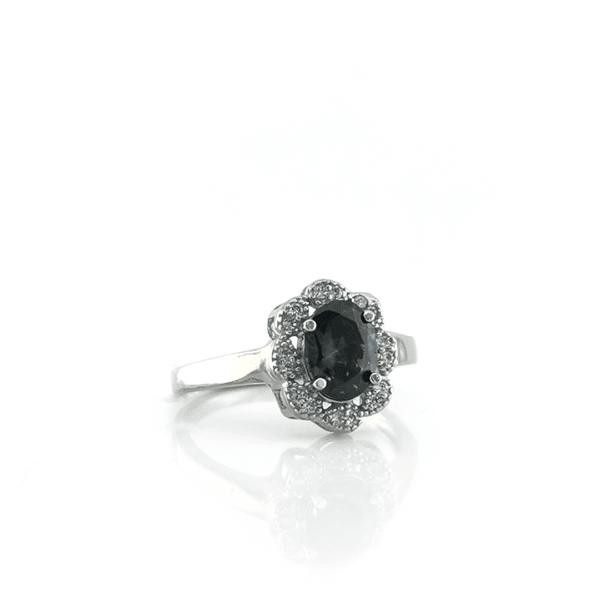 Sidabrinis žiedas su mistiniu topazu ir cirkoniu | Juvelyrika Baltijos Perlas |