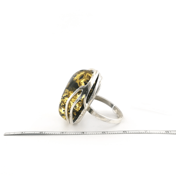 Sidabrinis žiedas su gintaru — Juvelyrika Baltijos Perlas —