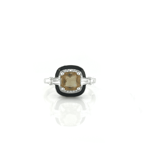 Sidabrinis žiedas su sultanitu ir emaliu | Juvelyrika Baltijos Perlas |