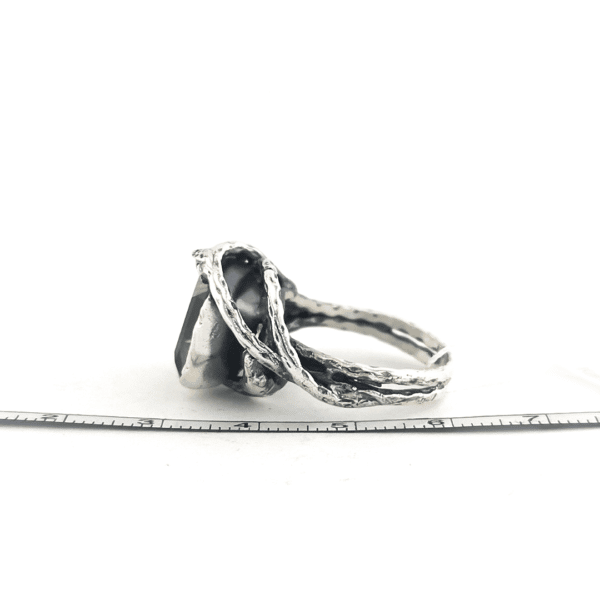 Rankų darbo sidabrinis žiedas su citrinu | Juvelyrika Baltijos Perlas |