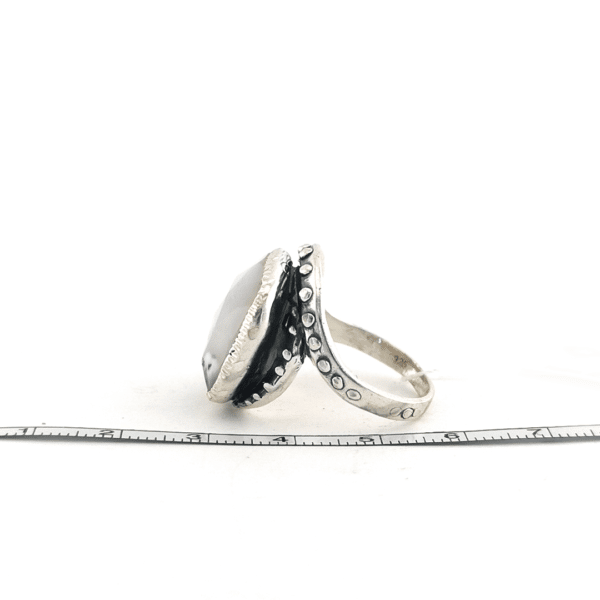 Rankų darbo sidabrinis žiedas su agatu | Juvelyrika Baltijos Perlas |