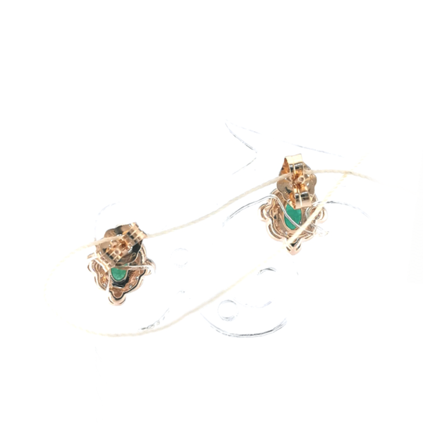 Auksiniai auskarai su briliantais ir smaragdu | Juvelyrika Baltijos Perlas |