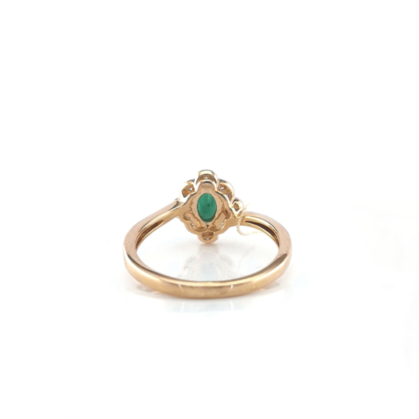 Auksinis žiedas su briliantais ir smaragdu | Juvelyrika Baltijos Perlas |