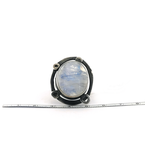 Sidabrinis žiedas su mėnulio akmeniu | Juvelyrika Baltijos Perlas |