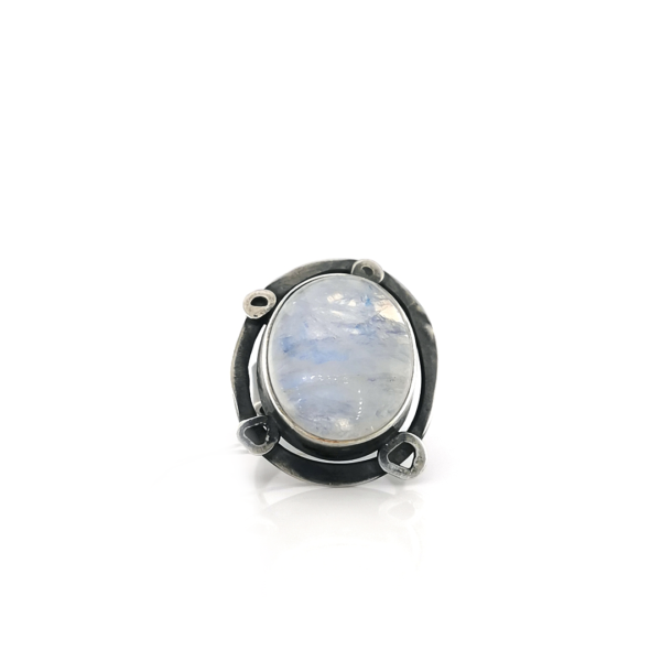 Sidabrinis žiedas su mėnulio akmeniu | Juvelyrika Baltijos Perlas |