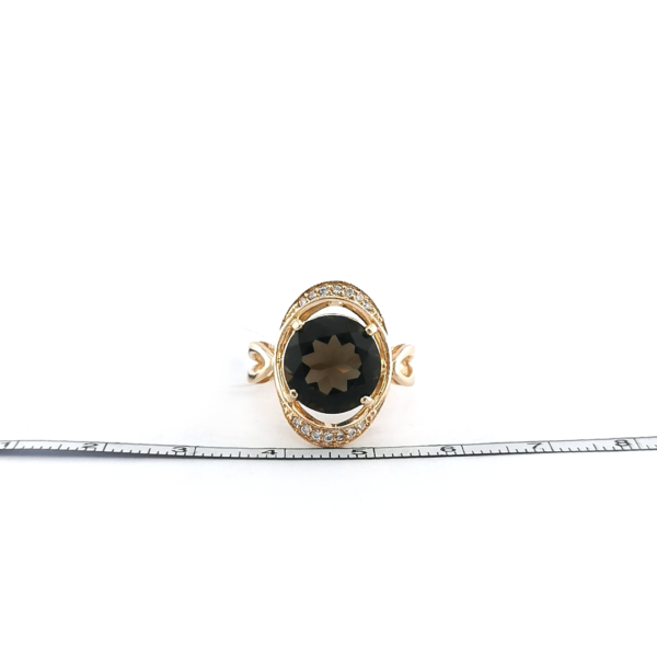 Auksinis žiedas su dūminiu kvarcu | Juvelyrika Baltijos Perlas |